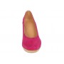 Pantofi dama roz din piele naturala intoarsa cu talpa tip pana de 7 cm P50ROZAV